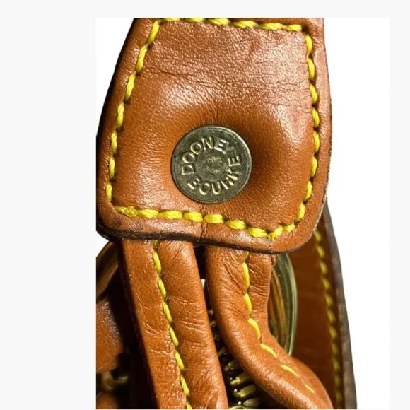 Dooney & Bourke Hobo Shoulder Bag Vintage Light/Med Taupe Pebbled Leather EUC - Picture 6 of 15